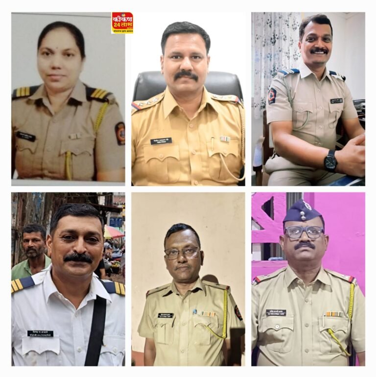 रत्नागिरी  जिल्हातील 15 पोलिस अधिकारी-अंमलदारांना पोलिस महासंचालकांचे सन्मानचिन्ह– पोलीस अधीक्षक धनंजय कुलकर्णी यांनी दिल्या शुभेच्छा..