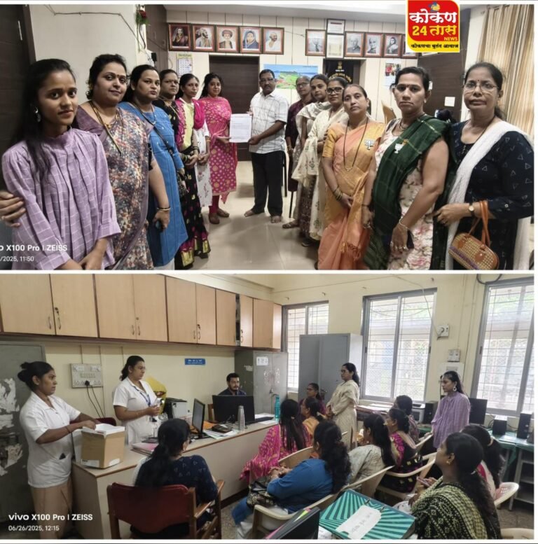 भाजप महिला मोर्चा रत्नागिरी दक्षिणतर्फे सिव्हिल हॉस्पिटलला भेट; कॅन्सर तपासणी कॅम्पसंदर्भात केली चर्चा.