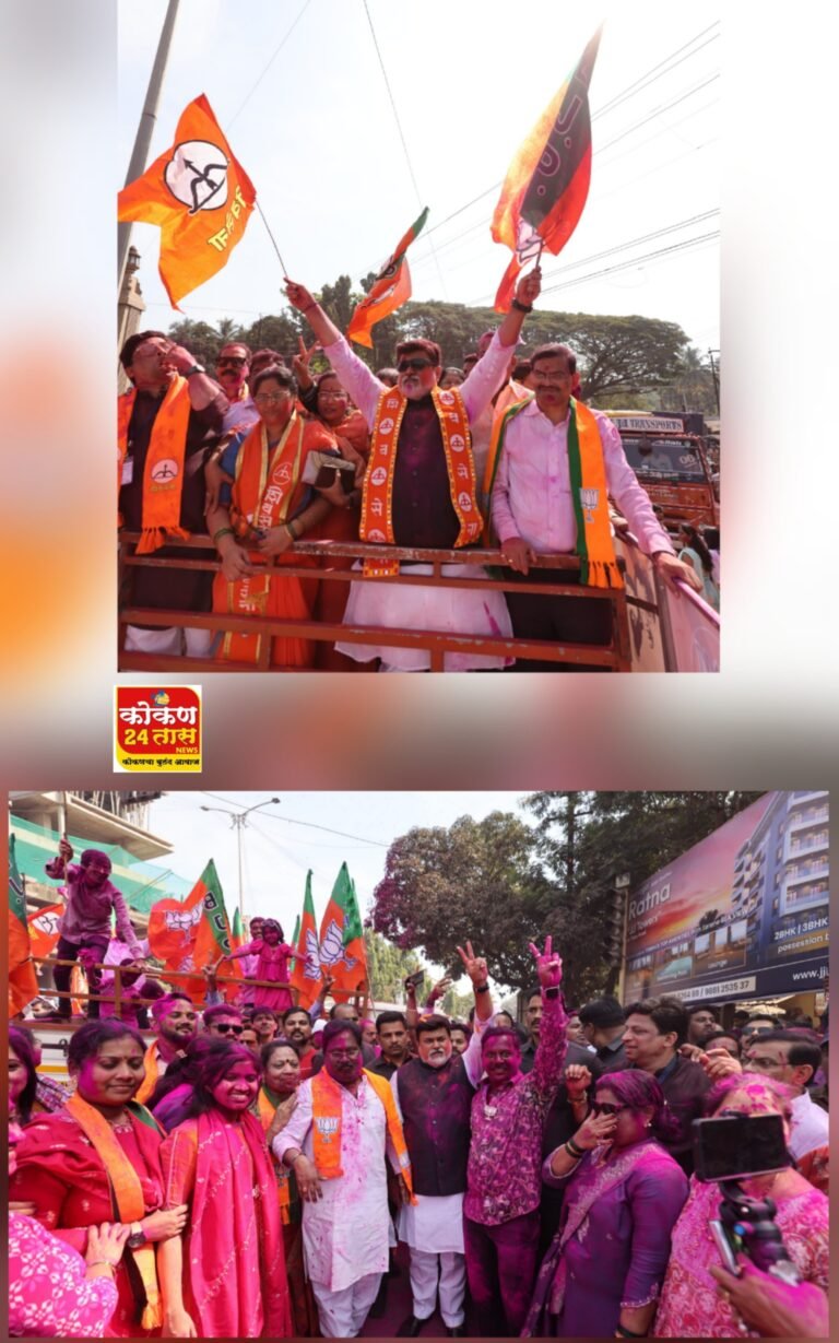 शिवसेना उपनेते, तथा महाराष्ट्र राज्याचे उद्योग व मराठी भाषा मंत्री आणि रत्नागिरी जिल्ह्याचे पालकमंत्री मा. ना. उदयजी सामंत ह्यांच्या नेतृत्वाखाली रत्नागिरी नगरपरिषदेच्या निवडणुकीमध्ये नगराध्यक्ष पदासह महायुतीच्या 32 पैकी 29 नगरसेवकांनी दणदणीत विजय मिळवल्यानंतर काढण्यात आलेल्या विजयी मिरवणुकीमध्ये मा. ना. उदयजी सामंत ह्यांनी सहभागी होत मतदारांचे आभार मानले.