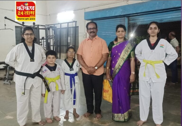 ईगल तायक्वांदोच्या खेळाडूंचं नगरसेवक राजीव कीर यांच्याकडून कौतुक…
